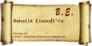 Behalik Eleonóra névjegykártya